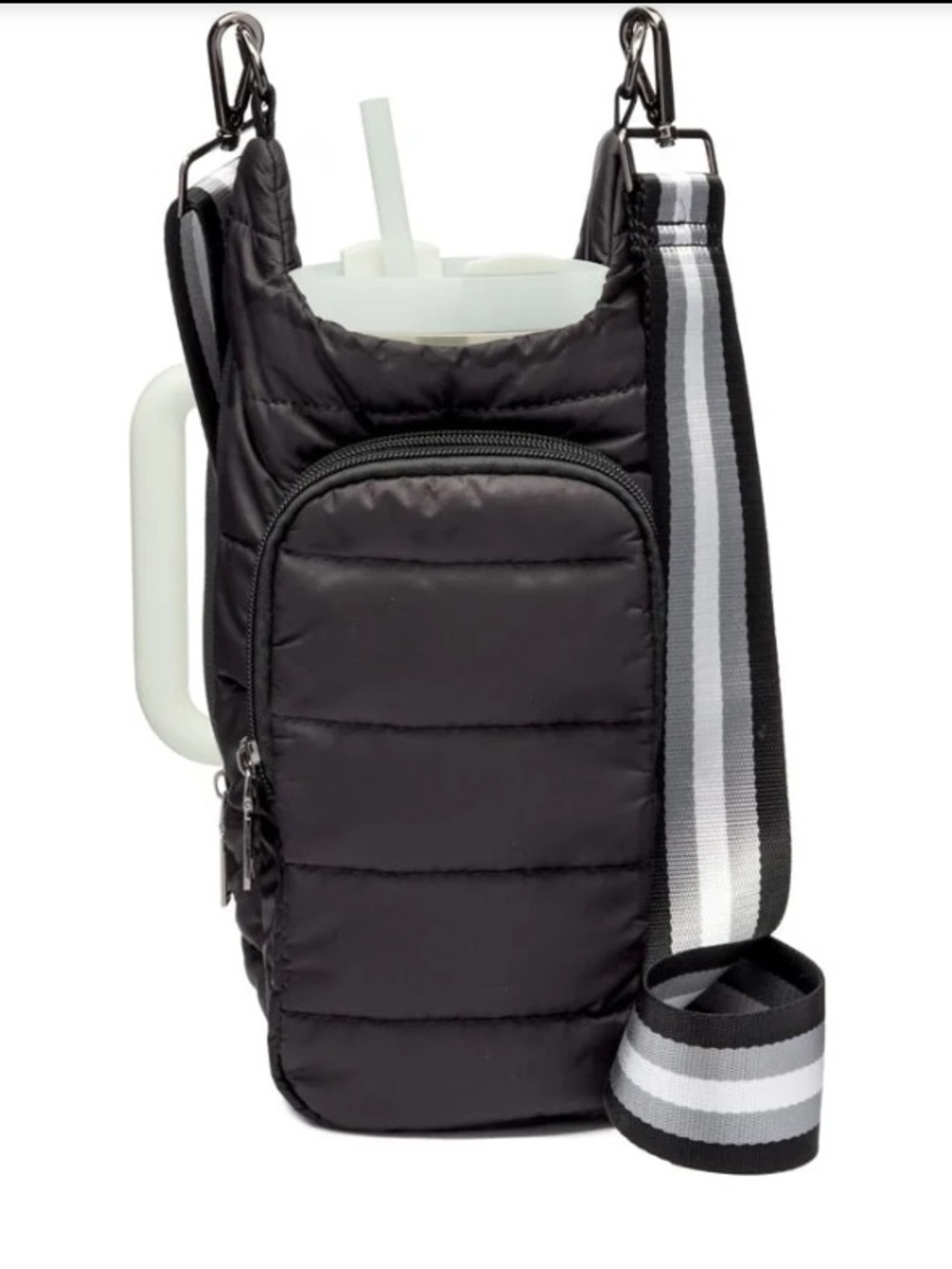 WanderFull No Logo Black Matte Quilted Puffer Crossbody HydroBag NWT